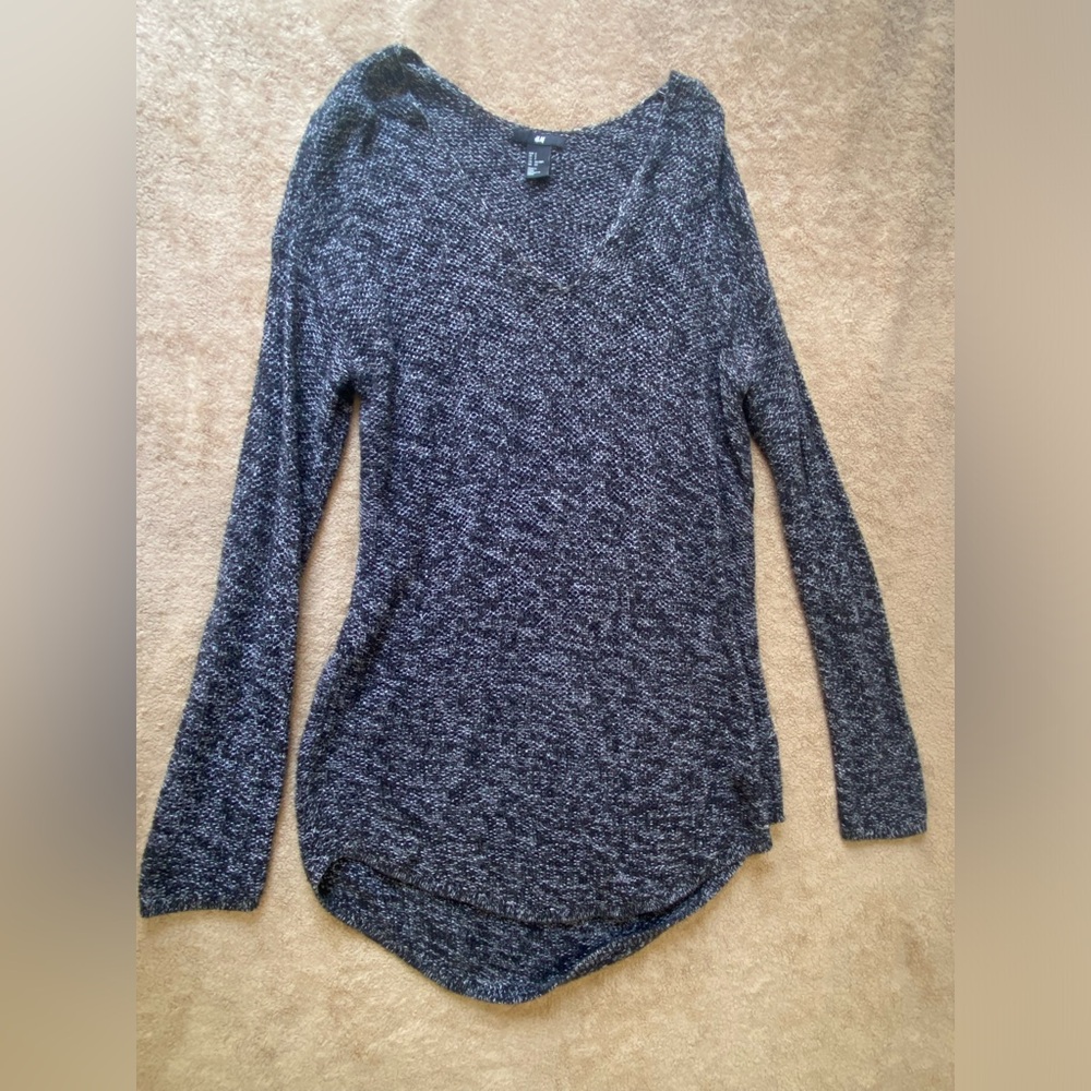 H&M Women's Charcoal Black Long Sleeve Oversized Sweater